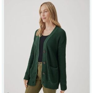 Pact organic cotton fisherman cardigan